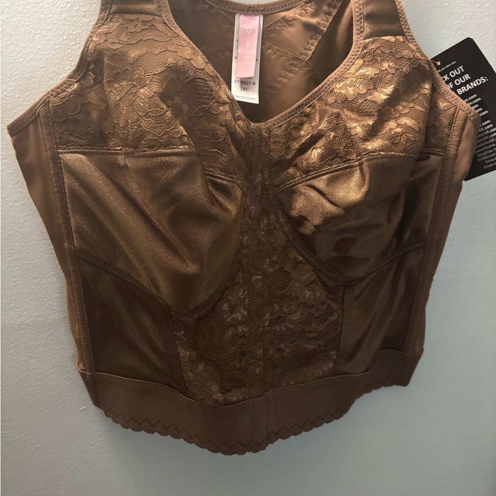 Elegant Brown Lace Shapewear Top